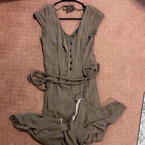 Olive green, romantic dress